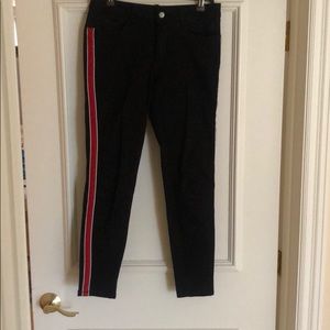 Zara pants with red stripes and white detail